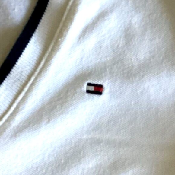 Tommy Hilfiger White Polo Shirt V-Neck Collared Short Sleeve Women XS 284T - Picture 7 of 8